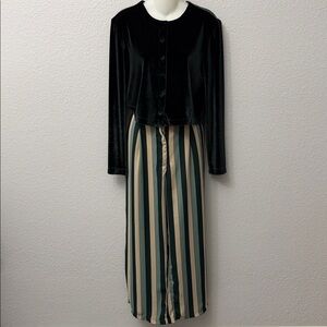 Coldwater Creek Dark Green Velvet Cardigan Size 8